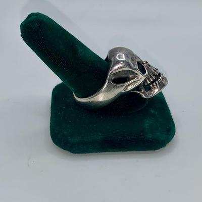 Vintage Skull Biker Ring - Size 12