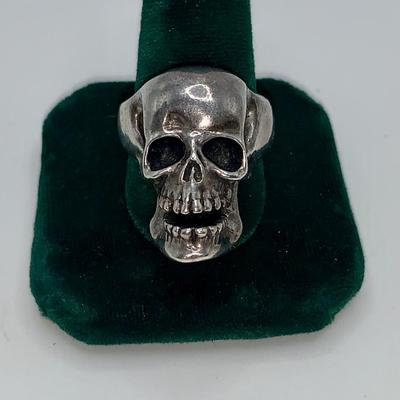 Vintage Skull Biker Ring - Size 12