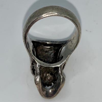 Vintage Skull Biker Ring - Size 12