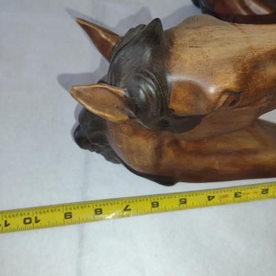 Pair of Painted Ceramic Horse Head Figures
