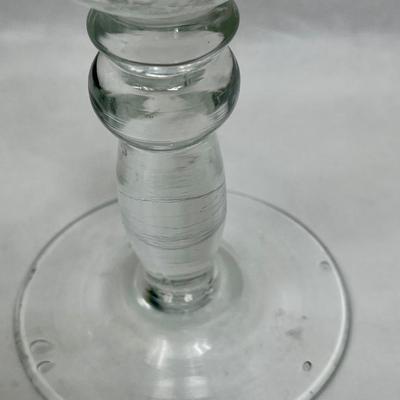 Lot of 3 Crackle Clear Glass Wine Goblets stemware