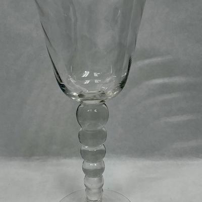Single wine goblet with swirl top and bubble stem alear glass