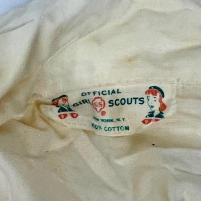 Vintage Girl Scout Uniform Lot - Shorts, Blouse, belts, socks, tie, beret, sashes, dunk bag