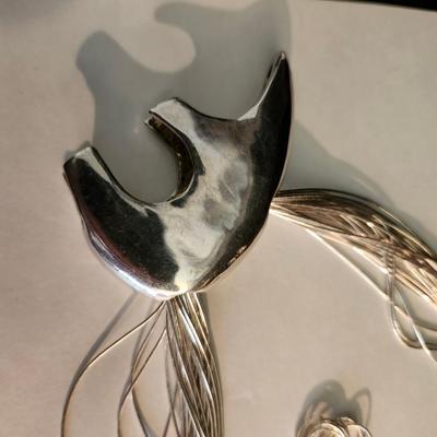 Navajo Heavy Sterling Silver Bear Necklace & Earrings