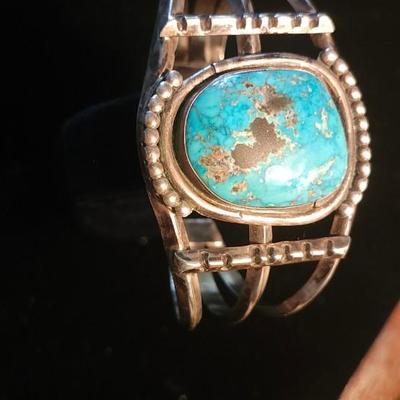 Bird's Eye Turquoise Navajo Cuff
