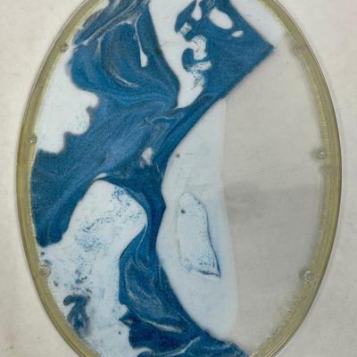 Vintage 1970's Wham-O Magic Lucite Window Toy crystal sand art blue and white
