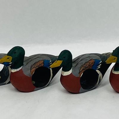 4 Wood Duck Napkin Rings