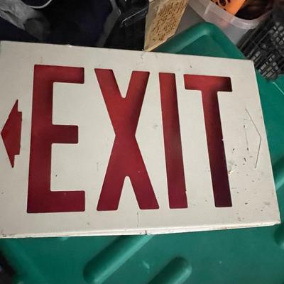 Vintage Metal Exit Sign