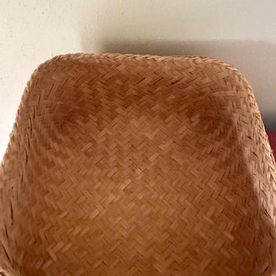 Vintage Weaved Lidded Basket