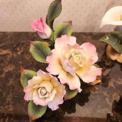 Lot #162 Lot of 3 ANDREA Bisque Flower Figurines