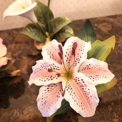 Lot #162 Lot of 3 ANDREA Bisque Flower Figurines