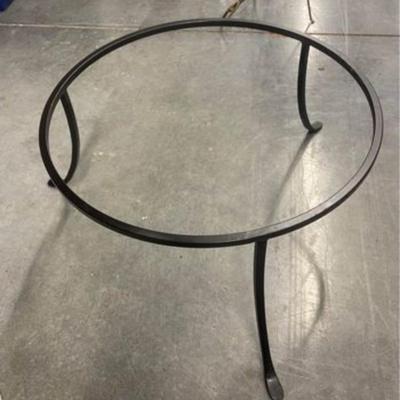 Large Vintage Glass Bowl with Iron Stand