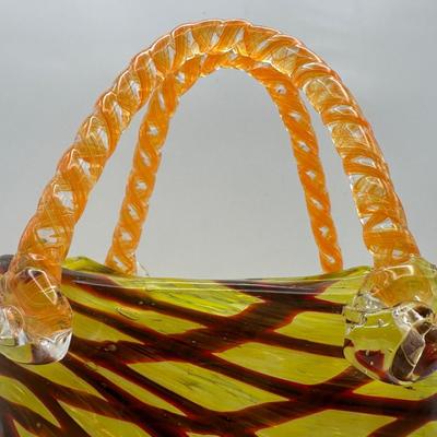 Murano Style Hand Blown Glass Purse