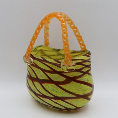 Murano Style Hand Blown Glass Purse