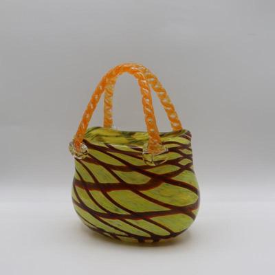 Murano Style Hand Blown Glass Purse