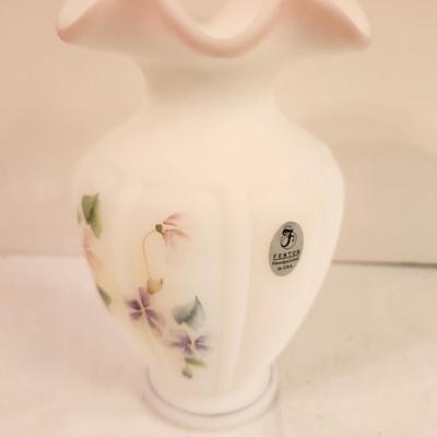 Lot #165 Fenton Frosted Vase - 8" tall