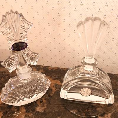 Lot #167 Lot of 2 Crystal Perfume Bottles