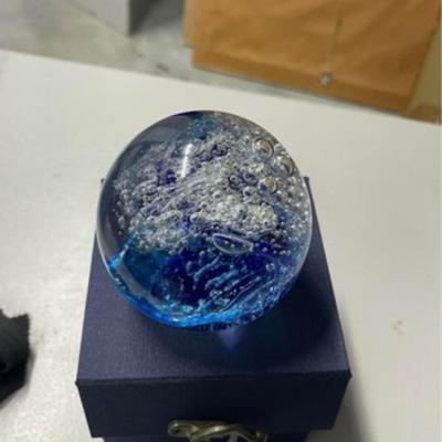 Eustuma Blown Glass Paperweight