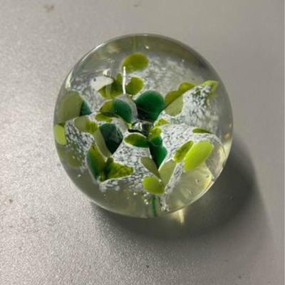 Vintage Crystal Floral Paperweight
