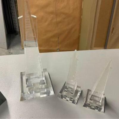 Three Piece Etched Transamerican Buildings