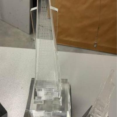 Three Piece Etched Transamerican Buildings