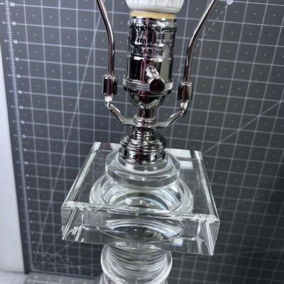 Restoration Hardware Palladian Column Accent Crystal Table Lamp Pair