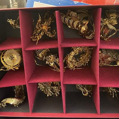 2009 Danbury Mint Gold Christmas Ornament Collection