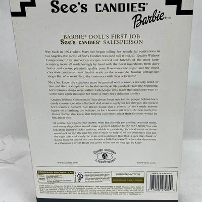 Mattel See’s Candy Barbie Doll NIB