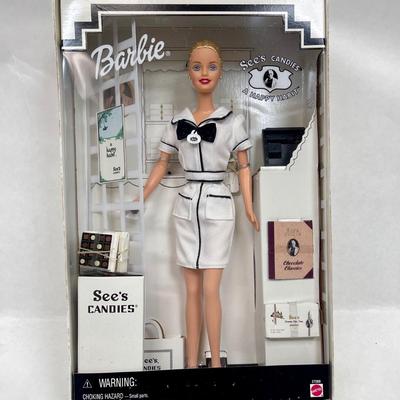 Mattel See’s Candy Barbie Doll NIB