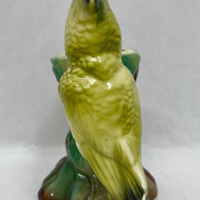 Vintage Ceramic Yellow Parrot Figurine Planter Vase