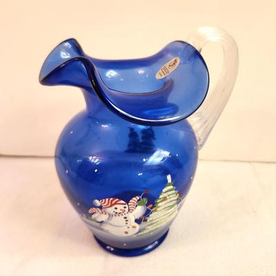 Lot #171 Fenton Snowman Pitcher - 95th Anniversary Piece, Limited