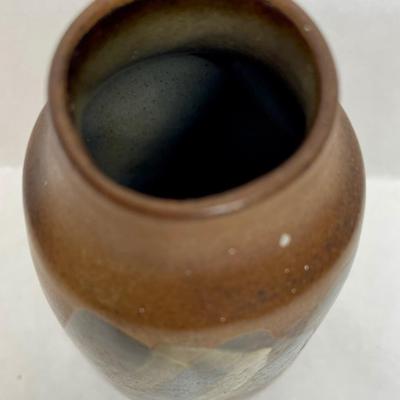 Vintage Hand Thrown Pottery Vase with Painted Design