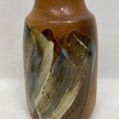Vintage Hand Thrown Pottery Vase with Painted Design