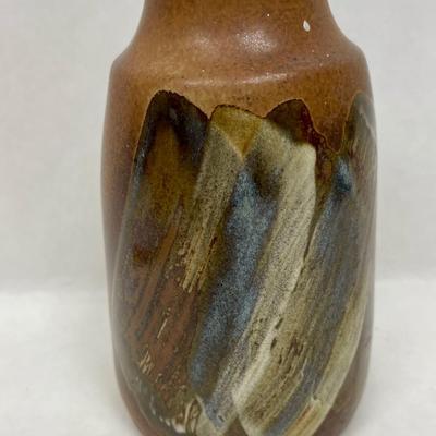 Vintage Hand Thrown Pottery Vase with Painted Design