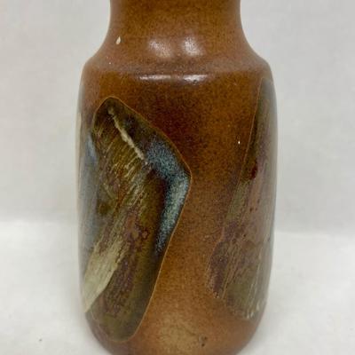 Vintage Hand Thrown Pottery Vase with Painted Design