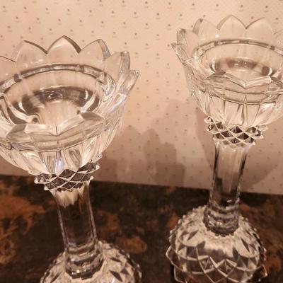 Lot #172 Pair of Crystal Candlesticks