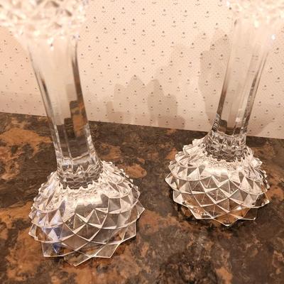 Lot #172 Pair of Crystal Candlesticks