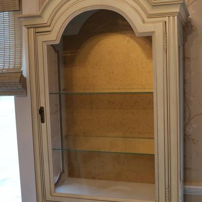Curio Cabinet Lighted Two Door with Glass Shelving and Doors