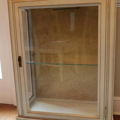 Curio Cabinet Lighted Two Door with Glass Shelving and Doors