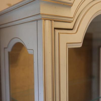 Curio Cabinet Lighted Two Door with Glass Shelving and Doors