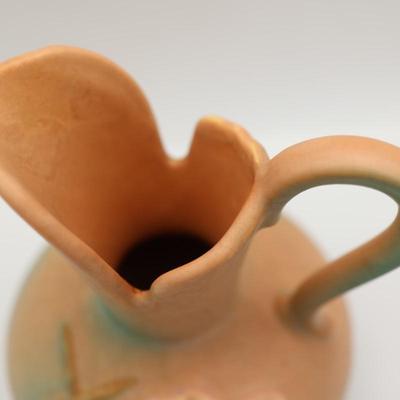 Vintage Weller Dogwood Flower Pottery Pitcher, Marked