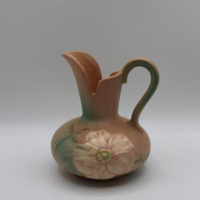 Vintage Weller Dogwood Flower Pottery Pitcher, Marked