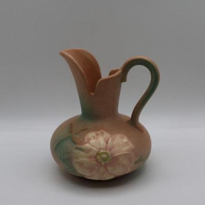 Vintage Weller Dogwood Flower Pottery Pitcher, Marked