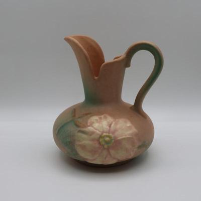 Vintage Weller Dogwood Flower Pottery Pitcher, Marked