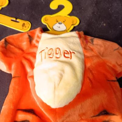 BUILD-A-BEAR TIGGER COSTUME, SWIM TRUNKS AND BACKPACK