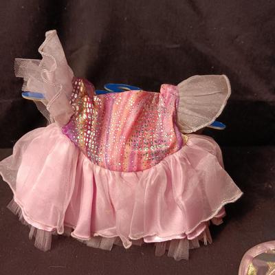 BUILD-A-BEAR RUFFLED DRESS, WINGS AND SHOES