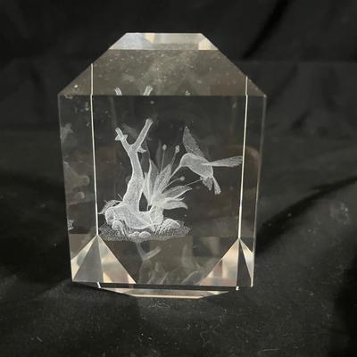 3D Etched Glass Block Hummingbird, Squirrel & More (DR-MG)