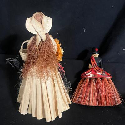 Two Bisque Dolls, Scotsman Clothes Brush & More Dolls (DR-MG)