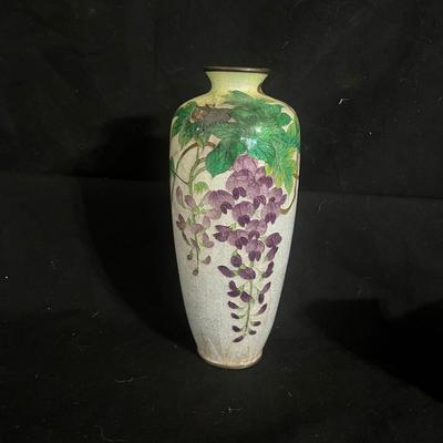 Cloissone Enameled Metal Vase & More Enameled Metal Items (DR-MG)