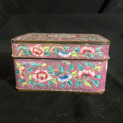 Cloissone Enameled Metal Vase & More Enameled Metal Items (DR-MG)